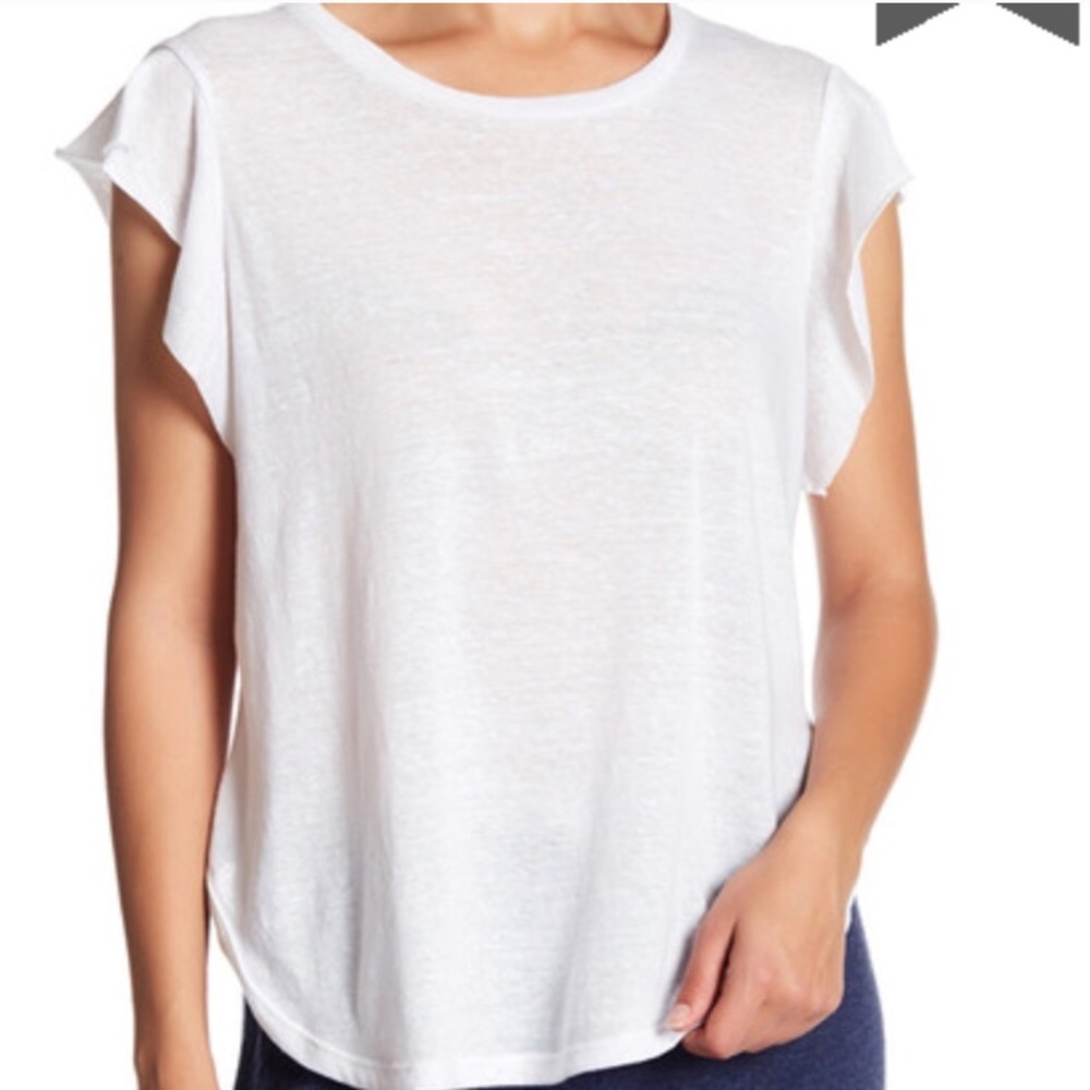 C&C California White Lynette Cap Sleeve Tee NWT